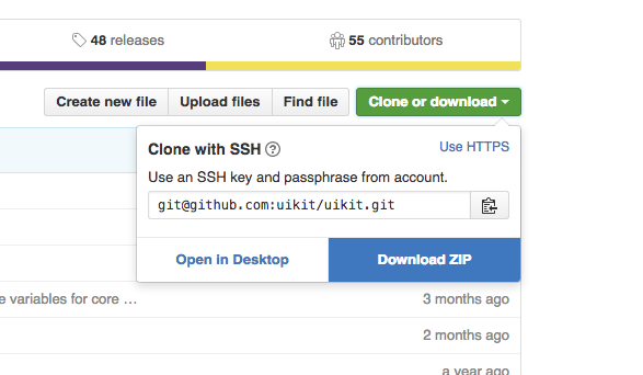 从 Github 下载 UIkit